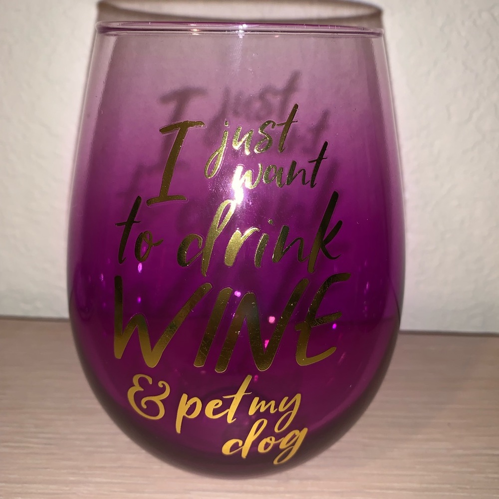 Drink Wine & Pet My Dog 30oz. Wine Glass 🐶